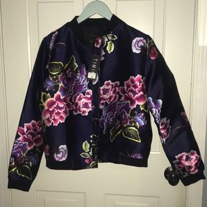 Timing floral bomber jacket
